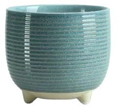 GLigeT Blumentopf Einfach mit Füßen atmungsaktiv Senior Sense von großen speziellen Keramik-Blumentöpfen for den Heimgebrauch Lovely Übertöpfe(Green,Groß)