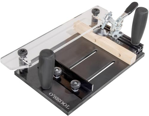 O'SKOOL Rail Coping Sled Router Table Jig for Cabinet Door Joints, Chamfering, Roundovers, Profiling, Fits 5-1/2” x 1-5/8” Stock