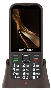 myPhone Halo 4 Plus LTE Téléphone Portable Senior Débloqué, Double Nano-SIM, Écran 3,5, Grandes Touches, Station de Charge, Longue Durée de Veille (2500 mAh), 4G, Caméra 2 MP – Praline Collection