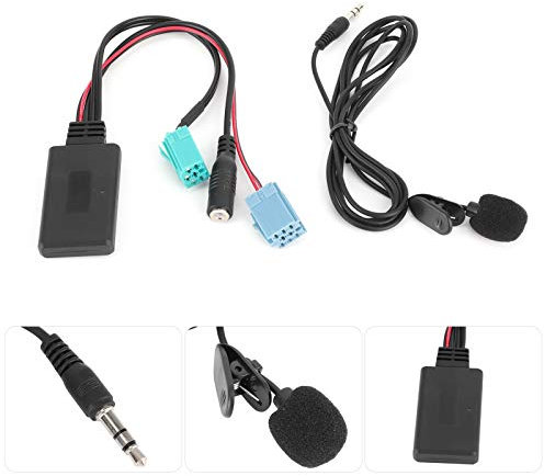BigKing Adaptador Bluetooth para coche de 6 pines, cable AUX IN con micrófono para Renault estéreo, adaptador de radio de coche (2005-2011)