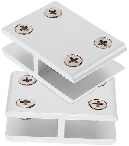 Tofficu Pinces à Verre Pour Garde-corps 180° En Alliage D'aluminium Résistantes à La Corrosion Support Pour Panneaux Verre 8-10 Mm Lot De 2 Pièces Pour Balustrades