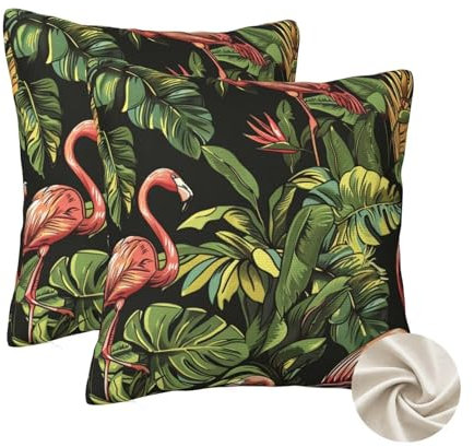 Housses de Coussin 90x90 cm Lot de 2 Housse Coussin Noir Coussin Canapé, Housse de Coussin Flamants roses Coussin Decoratif Taies D'oreillers, Coussin Canape Decoration Maiso Lit Deco Chambre -zt279