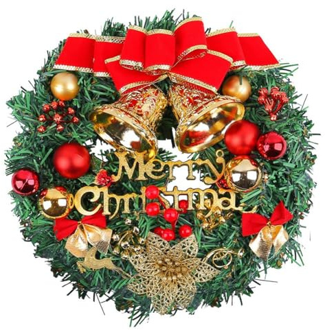 Bosiyrggrl Front Door Christmas Wreath Window Wall Door Christmas Decorations Window Display Door Hanging Arrangement A
