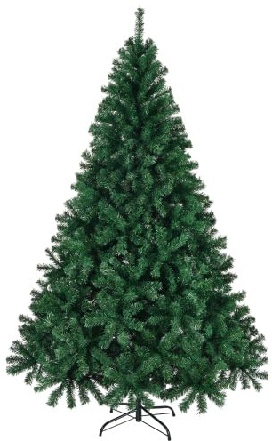 LEADZM Weihnachtsbaum - Künstlicher Weihnachtsbaum, Weihnachtsdeko aus hochwertigem PVC, Realistischer Christbaum mit Metallbasis, Stabile Konstruktion (210cm 1100 Spitzen, Grün)