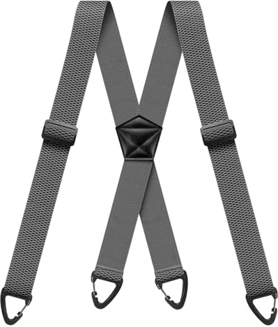 Clip Yeah Hosenträger Herren Breit 3.8cm mit 4 Anti-rutsch Hakenschnalle | Elastisch Hosenträger Herren Extra Stark Verstellbar Suspenders für Outdoor Arbeitshose Lederhose Motorradhose Skihose X-form