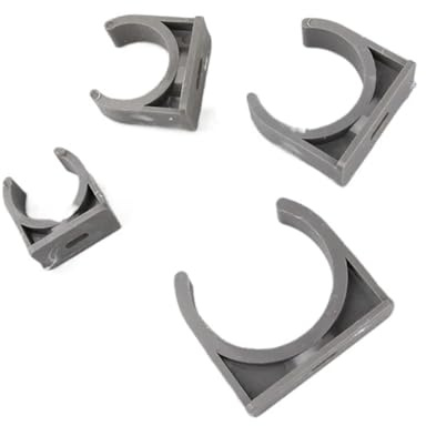 Kunststoff-Rohrschelle, Packung mit 10 PVC-Rohrschellen, grau, 20–75 mm(75mm)