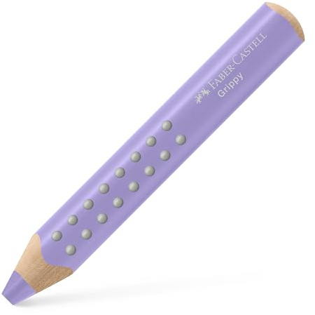 Faber-Castell - Buntstift Grippy Lila 3-in-1 Malstift | Dicker Farbstift für Kleinkinder, ergonomischer Jumbo Buntstift mit Grip-Noppen, leicht abwaschbar