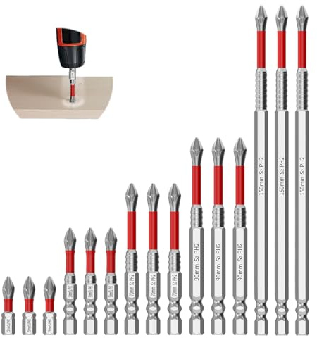 15PCS Magnetic Screwdriver Drill Bit Set, Anti-Slip Impact Bits for Electric Drills, Durable Precision Driver Bits for Wood, Metal and DIY