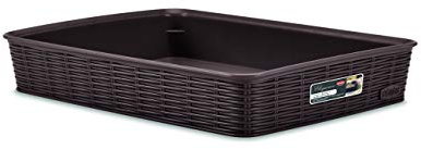 Stefanplast Elegance Basket, Moka, Large/35.5 x 26 x 6 cm