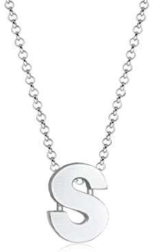 Elli Halskette Damen Buchstabe S Initialen Minimal Basic aus 925 Sterling Silber