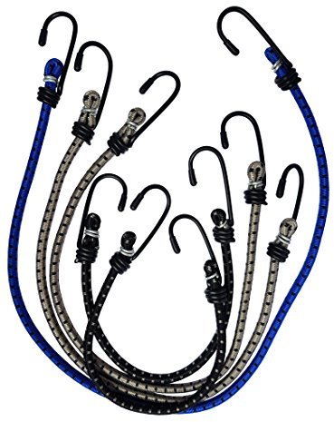 Doratex 5er Set elastiche Spanngummis Spanngurte Spannseile mit Haken, Spanner Gummi in 3 Längen, extra dehnbar