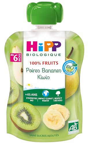 HiPP Biologique Gourde Poires Bananes Kiwis gourde 90 g dès 6 mois