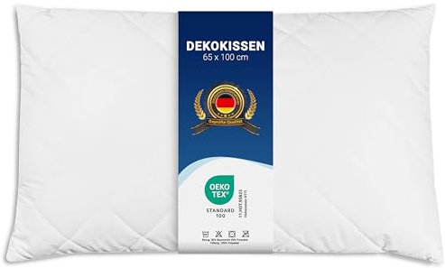 ZOLLNER Komfortables Kopfkissen - 65x100 cm - mit Reißverschluss – Individuell anpassbare Füllung aus Synthetikfasern - bis 95°C waschbar - Bezug aus Baumwollmischung - Hotelqualität