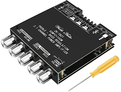 Scheda amplificatore Bluetooth Hifi Stereo 2.1 TPA3116D2 2X50W + 100W 12V-24V Modulo amplificatore di potenza audio Controllo bassi e alti