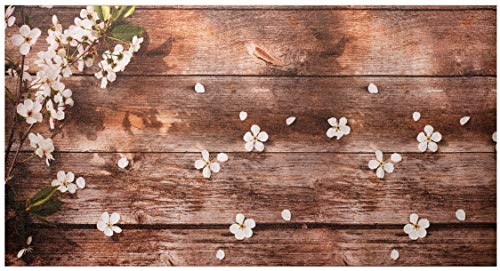 Baroni Home Küchenläufer aus PVC, rutschfest, waschbar, Pfirsichblumen, 60 x 120 cm