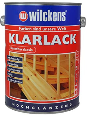 Wilckens Klarlackhochglänzend | Schnelltrocknende Kunstharzlack für den Innen- und Außenbereich | 0,75 Liter