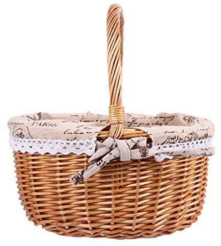 YARNOW 1pezzi Cestino Da Riporre Vimini Con Manici Cesto Da Picnic Elegante e Pratico Per Interni Ed Esterni s