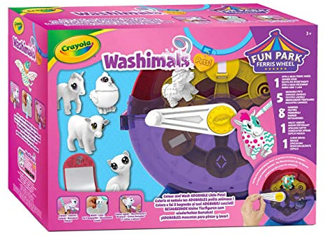 CRAYOLA - Washimals, Jeu Grande Roue, pour colorier et Baigner Les Petits d'animaux, Jeu et Cadeau pour Enfants, âge 3 Ans et Plus, 74-7458