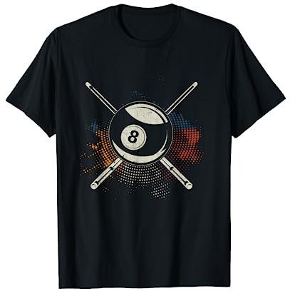 Buntes Billard Queue Pool 8 Ball Billard T-Shirt