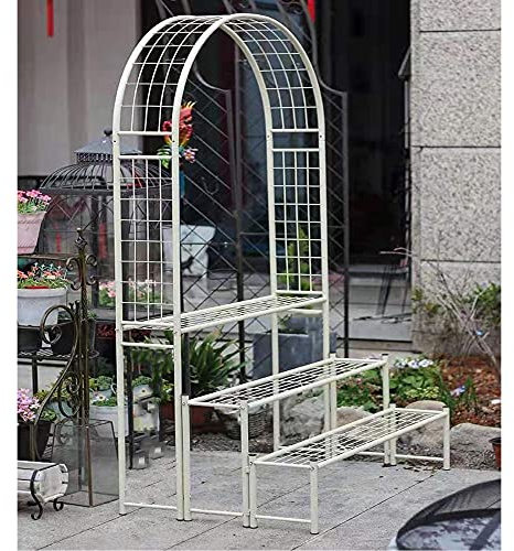 WFENG Gartenbogen-Pergola Metallgitter,Pergola Rankhilfe Rankgitter Torbogen,für Terrassenpartydekoration,Kann Auch Mit Blumen Verwendet Werden/Weiß / W97cm×H180cm