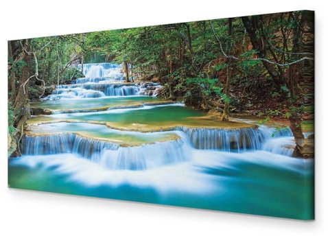 B&D XXL Wandbild Mega XXXL Wasserfall Einteiliger XXL-Format Kunstdruck zur Selbstmontage Leinwandbilder moderne Bilder DIY Wanddekoration Wohnung Deko Natur c-B-0160-ak-e
