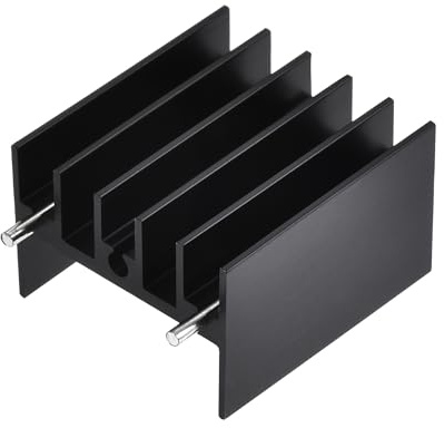 sourcing map TO-220 Aluminium Kühlkörper 25mm x 23mm x 16mm 10 Stück | Von MOSFET-Transistordioden mit 2 Stützstiften Schwarz
