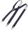 DonDon Hosenträger Herren gepunktet dunkelblau weiß schmal 2,5 cm - Extra starke Clips für Anzug - Hosenträger Herren extra stark - Ideal für Männer oder Damen Rockabilly Suspenders