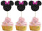 Gyufise 36 Pack Mouse Inspired Cupcake Toppers with Purple Bow Black Glitter Mini Cupcake Picks Decorations for Baby Shower Wedding Kids Birthday Party Supplies