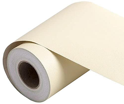 Dostear Frises Papier Peint Jaune clair 20 X 500cm Moulure Murale Autocollant Murals Adhesif Murale Plinthe Adhesive PVC