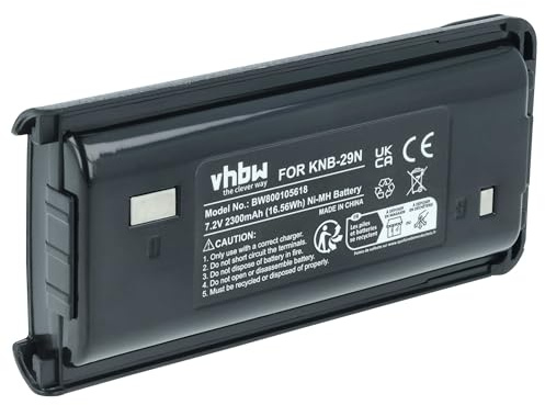vhbw Akku kompatibel mit Kenwood TK-3301E | TK-3301T, TK-3302E, TK-3302E3, TK-3302 Funkgerät, Walkie Talkie (2300mAh, 7,2V, NiMH)