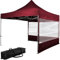 INSTENT Alu-Pavillon 3 x 3 m Pro wasserdicht UV Schutz 50+, rot mit 2 Seitenteilen