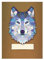 1x Starkes Wildtier DIN A4 Schulheft, Rechenhefte mit polygonalem Wolf in braun Lineatur 23 (kariertes/rautiertes Heft)
