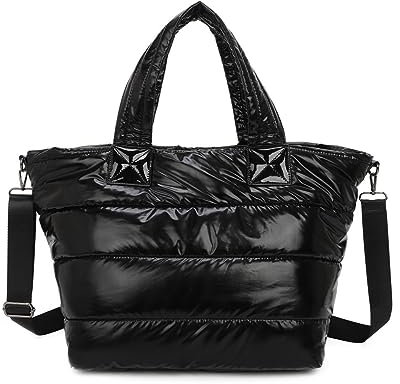 OBC XXL Damen Tasche Nylontasche Shopper Schultertasche Umhängetasche Beuteltasche Handtasche Weekender Reisetasche Shopping Bag Schwarz