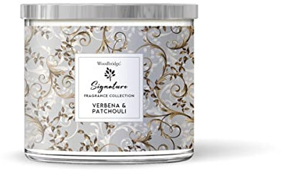 Woodbridge Duftkerze im Glas mit Deckel | Verbena & Patchouli | Duftkerze Patschuli | Kerzen 3 Docht | Kerzen lange Brenndauer (40h) | Geschenk für Frauen