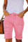 Ancapelion Bermuda décontracté en denim pour femme - Taille moyenne - Ourlet brut - Avec poches, Ber-rose, M