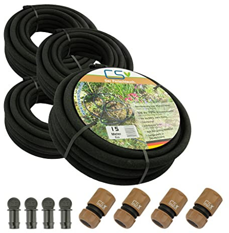 60 Meter Perlschlauch SET + Verbinder (4 Stück CS Eco 15 Meter SST-END)