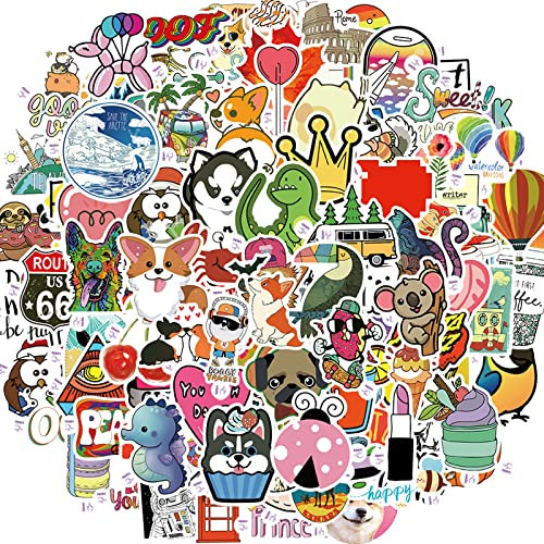 200 Stück Cartoon-Aufkleber für Kinder, süße Zimmerdekoration, Boho-Ästhetik, Vinyl, wasserdicht, Wasserflasche, Flasche, Telefon, Skateboard, PC, Gepäck, leicht abziehbar, Laptop-Aufkleber