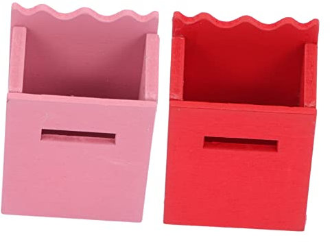 Yardenfun 2stücke Miniatur Briefkästen Für Puppenhaus Holzdeko Vintage Miniaturmöbel Zubehör Für Puppenstuben Für Miniaturprojekte Und Dekoration