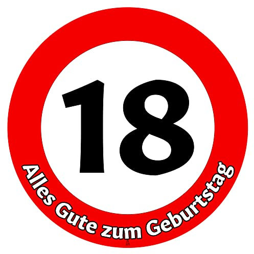 J&M DECO Tortenaufleger 18. Geburtstag – essbare Kuchendeko Ø 20 cm – Tortenbild mit Zahlmotiv für junge Erwachsene – Zuckerpapier Tortendeko – gebrauchsfertig