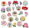 Woohome 23 Stück Blume Flicken Patches Patches Sticker, Rose Hortensie Lotus Mixed Blumenkorb Patches zum Aufbügeln Aufnäher Kinder zum Aufbügeln für Basteln DIY, Kleidung, Kleid, Hut