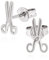 NKlaus Paar Ohrstecker Friseur Schere 925 Silber Stilist Ohrringe 10x6mm rhodiniert 13775