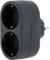 Zenitech - Toma Biplite Schuko 16A - Regleta 2 Tomas para Dispositivos Eléctricos - Diseño Moderno y Elegante - Uso en Casa y Oficina - Negro - 20 cm