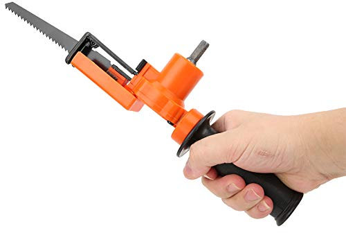 Reciprocating Saw, Reciprocating Reciprocating Saw Corded, Reciprocating Saw Saw Adapter Electric Drill Tool Handheld Portable Woodworking Accessory with 1Adapter 2Saw-Blade