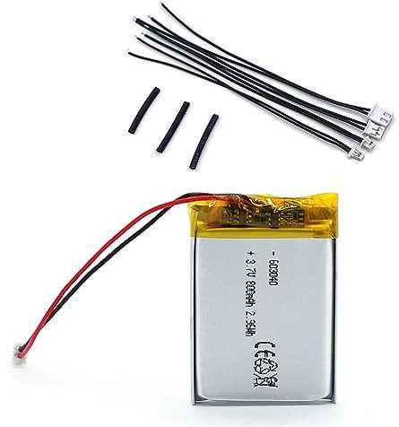 SHAWOROCE 603040 3.7V 800mAh Li-ion Li-Po Battery Compatible with Bluetooth Wireless Headset Headphone Intercom Dashcam GPS Wi-FI PDA LED Lamp MP3 MP4 DV + 3 JST Plugs & Heat Shrink Tube