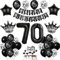 70. Geburtstag Dekoration Schwarz Tortendeko 70. Geburtstag Mann Luftballon 70 Geburtstag Frauen Mann deko torte 70. Geburtstag Mann Frauen Ballon Geburtstagsdeko 70 Jahre Frau Männer Schwarz