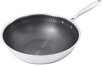 Frying Pan Skillet | 7-Ply Steel Skillet Deep Cooking Fry Pan,Universal Kitchen Cookware for Stove Top, Induction Stoves, Ceramic Stoves, Electric Stoves Foccar