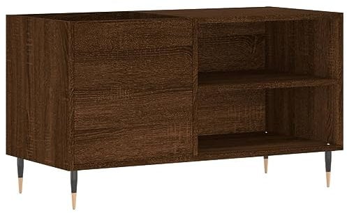 vidaXL Armoire à Disques, Support de Tourne-Disque, Armoire Latérale avec Rangement, Buffet de Salon, Moderne, Chêne Marron Bois d'Ingénierie