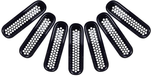 MACHSWON Inserti per griglia anteriore auto per Jeep Wrangler JK JKU 2007-2017 Griglia in rete accessori neri lucidi