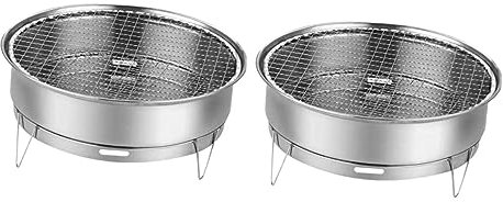 GANAZONO 2 Sätze Grill Im Freien Japanischer Grill Klappbarer Lagerfeuergrill Campinggrill Über Dem Feuer Tischgrill Outdoor-grillständer Grillherd Rostfreier Stahl Ofen Grilltisch Reisen
