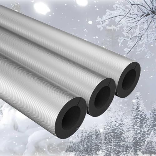 0.95m Aislamiento De Tuberías Para Exteriores, Aislante Tubo Aire Acondicionado, ID 22-219mm Tubo Aislamiento De Aluminio Autoadhesivo, Anticongelante Manguera Aislante De Caucho, 20/30mm Grosor ( Siz